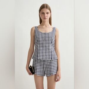 Theory Matching Set in Blue Gingham, XS